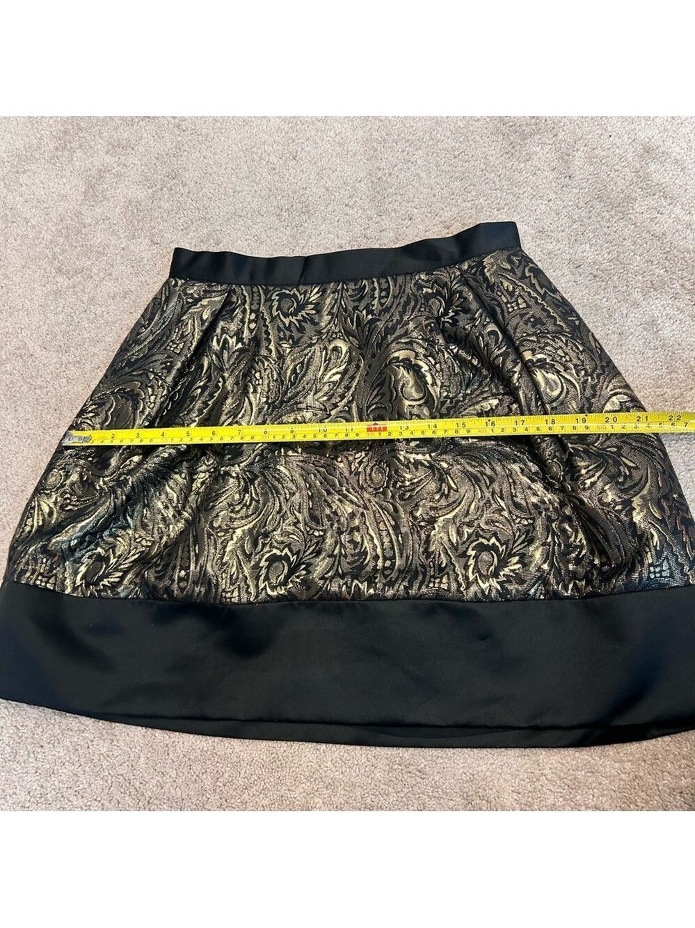 PINK Tartan gold brocade Tiffany mini skirt metallic skater circle Sz 6 NWOT - Picture 12 of 13